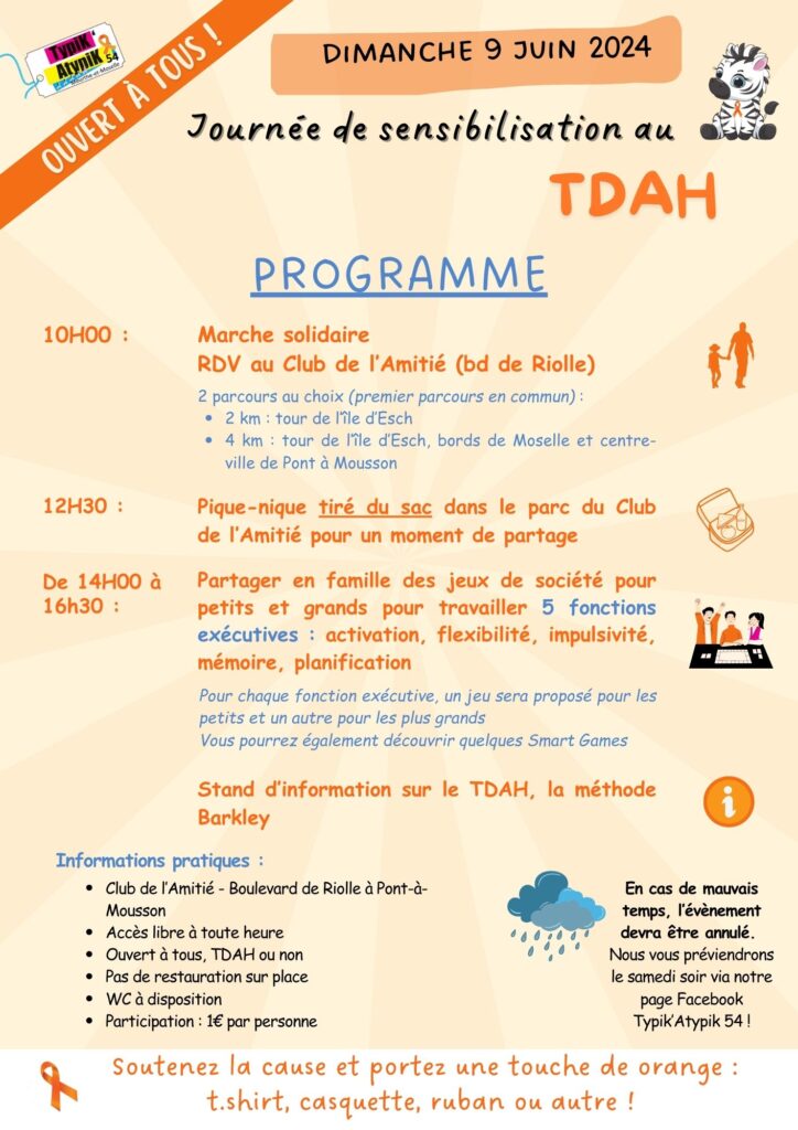 Programme de la journée de sensibilisation au TDAH de typik'Atypik54