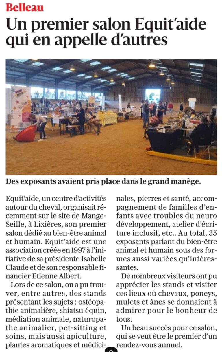 Belleau : Un premier salon Equitaide qui en appelle d'autres