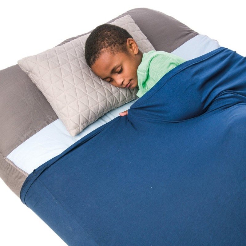 drap ajusté pour compression bleu pour lit de 90 cm de large