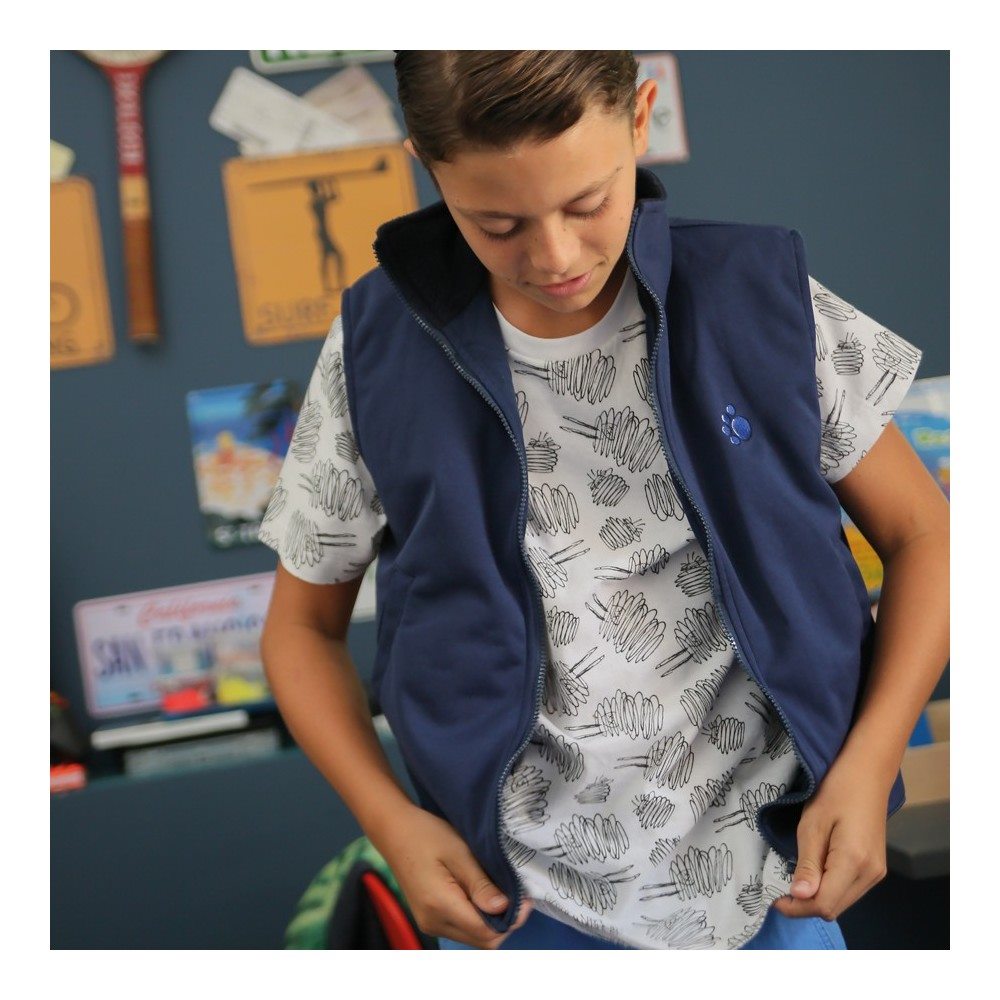 Gilet sans manche lesté bleu marine avec fermeture éclair